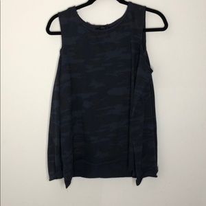 Camo cold shoulder top